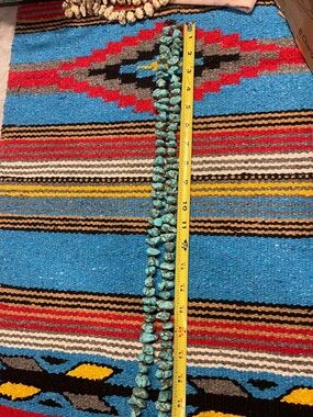 Long Strand Turquoise Nugget Bead Necklace